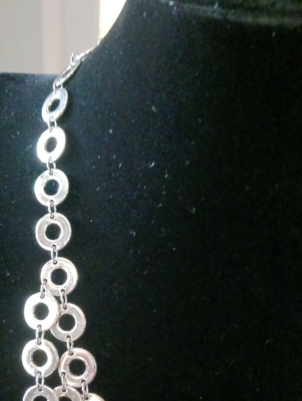 Silver Multi-Ring Statement Necklace - Women Jewelry - Picture 4 of 8